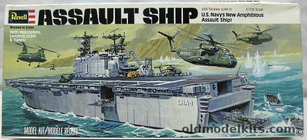 Revell 1/720 Assault Ship USS Tarawa LHA-1 - With Extra Helicopters / Boats / And More, H406 plastic model kit